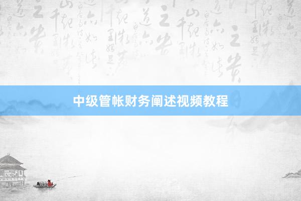 中级管帐财务阐述视频教程